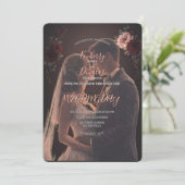 Elegant Rustic Wedding Day Romantic Invitation Kaart (Staand voorkant)