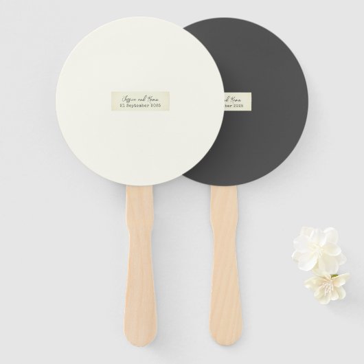 Elegant Rustic Wedding Handwaaier (Voorkant en achterkant)