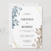 Elegant Rustic Wedding Invitation Kaart (Voorkant)