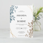 Elegant Rustic Wedding Invitation Kaart (Staand voorkant)