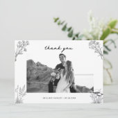 Elegant Rustic Wedding Photo Bedankkaart (Staand voorkant)