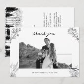 Elegant Rustic Wedding Photo Bedankkaart (Voorkant / Achterkant)