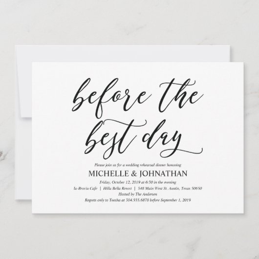 Elegant Rustic Wedding Rehearsal Dinner Invites Kaart (Voorkant)