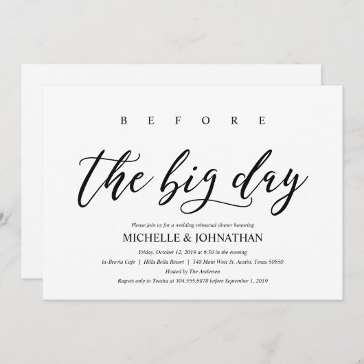 Elegant Rustic Wedding Rehearsal Dinner Invites Kaart (Voorkant / Achterkant)