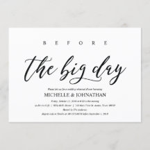 Elegant Rustic Wedding Rehearsal Dinner Invites