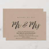 Elegant Rustic Wedding Rehearsal Dinner Invites Kaart (Voorkant / Achterkant)