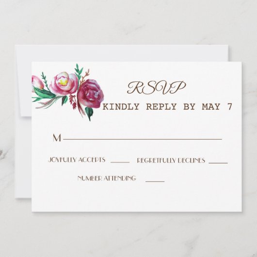 Elegant Rustic Wedding RSVP Kaart (Voorkant)