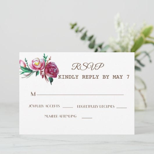 Elegant Rustic Wedding RSVP Kaart (Staand voorkant)