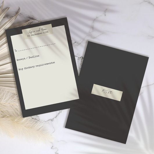 Elegant Rustic Wedding RSVP Kaartje