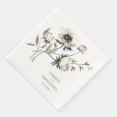 Elegant Rustic White Anemones Floral Servet (Hoek)