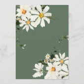 Elegant Rustic White Daisies Modern Green Wedding Kaart (Achterkant)