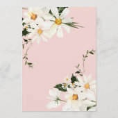 Elegant Rustic White Daisies Modern Pink Wedding Kaart (Achterkant)