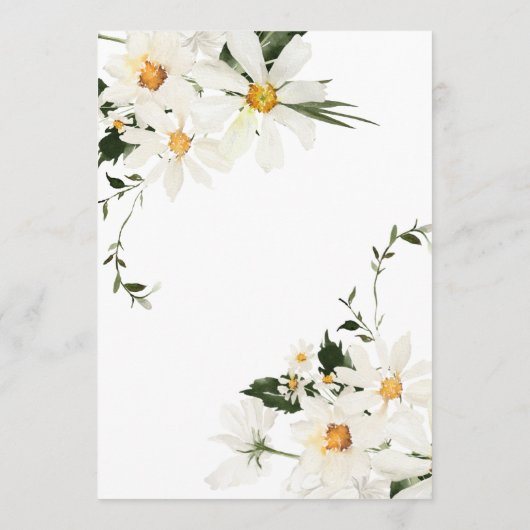 Elegant Rustic White Daisies Modern Wedding Kaart (Achterkant)