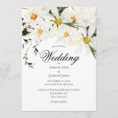 Elegant Rustic White Daisies Modern Wedding Kaart (Voorkant)
