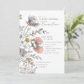 Elegant Rustic Wildflower Baby Shower  Kaart (Staand voorkant)