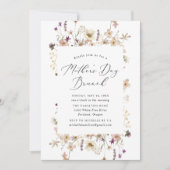 Elegant Rustic Wildflower Moederdag Brunch Kaart (Voorkant)