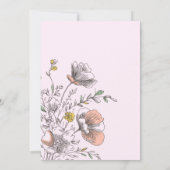 Elegant Rustic Wildflower Pink Baby Shower Kaart (Achterkant)