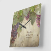 Elegant Rustic Winery Fall Wedding Gift Vierkante Klok (Hoek)