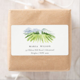 Elegant Rustic Winery Vineyard Mountain Adres Etiket