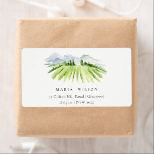 Elegant Rustic Winery Vineyard Mountain Adres Etiket