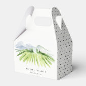 Elegant Rustic Winery Vineyard Mountain Wedding Bedankdoosjes (Voorkant Zijde)