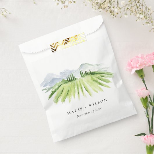 Elegant Rustic Winery Vineyard Mountain Wedding Bedankzakje (Gezegeld)