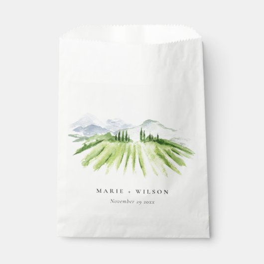 Elegant Rustic Winery Vineyard Mountain Wedding Bedankzakje (Voorkant)