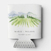 Elegant Rustic Winery Vineyard Mountain Wedding Blikjeskoeler (Achterkant)