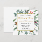 Elegant Rustic Winter Botanische Kerstfeest Kaart (Voorkant / Achterkant)