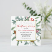 Elegant Rustic Winter Botanische Kerstfeest Kaart (Staand voorkant)