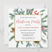 Elegant Rustic Winter Botanische Kerstfeest Kaart (Voorkant)