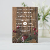 Elegant Rustic Winter Wood Wedding Invite Kaart (Staand voorkant)