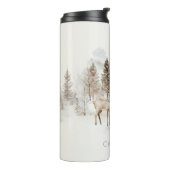 Elegant Rustic Winter Woodland Deer Thermosbeker (Gedraaid links)