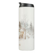 Elegant Rustic Winter Woodland Deer Thermosbeker (Geroteerd rechts)