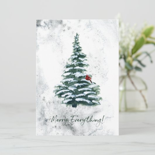 Elegant Rustic Winter Woodland - kerstfoto Feestdagenkaart (Staand voorkant)