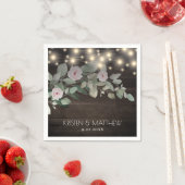 Elegant Rustic Wood Lights Boho Greenery Wedding Servet (Insitu)