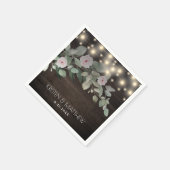 Elegant Rustic Wood Lights Boho Greenery Wedding Servet (Hoek)