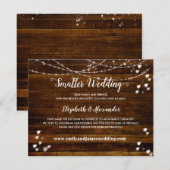 Elegant Rustic Wood met kleinere bruiloft Aankondiging (Voorkant / Achterkant)