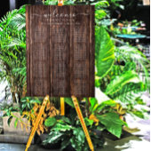 Elegant Rustic Wood Wedding Seding Chart Poster