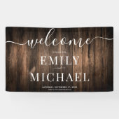 Elegant Rustic Wood Wedding Welcome Banner (Horizontaal)