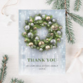Elegant Rustic Wreath Kerstfeestdag Bedankkaart