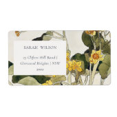Elegant Rustic Yellow Daffodil Floral Address Etiket (Voorkant)