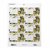 Elegant Rustic Yellow Daffodil Floral Address Etiket (Full Sheet)