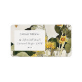 Elegant Rustic Yellow Daffodil Floral Address Etiket (Voorkant)
