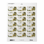 Elegant Rustic Yellow Daffodil Floral Address Etiket (Full Sheet)