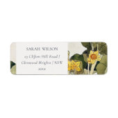 Elegant Rustic Yellow Daffodil Floral Etiket (Voorkant)