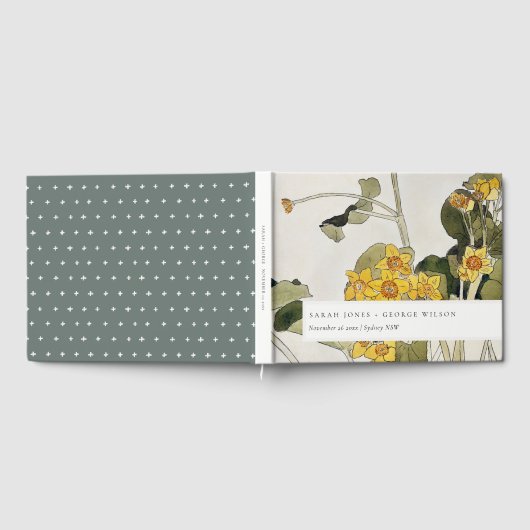 Elegant Rustic Yellow Daffodil Floral Wedding Gastenboek (Volledig)