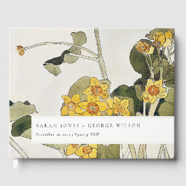 Elegant Rustic Yellow Daffodil Floral Wedding Gastenboek