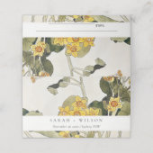 Elegant Rustic Yellow Daffodil Floral Wedding Plaatskaartje (Buitenkant ongevouwen)