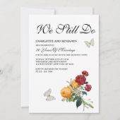 Elegant Rustic Yellow Red Roses Vow Renewal Kaart (Voorkant)